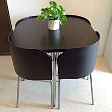 Bonnlo 5 pieces dining set black dining table and chairs set for 4 persons,kitchen room glass table with 4 chairs. Ikea Small Dining Table With 4 Chairs Novocom Top