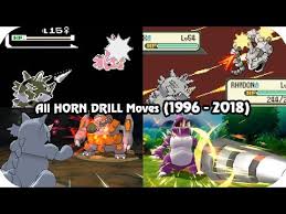Horn attack is a normal type charged move that deals 40 damage and costs 33 energy in pokemon go. Evolution Of Pokemon Moves Horn Drill 1996 2018 Youtube