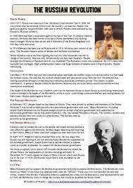 Russian Revolution Common Core Reading Worksheet Common Core Reading Russian Revolution World History Teaching