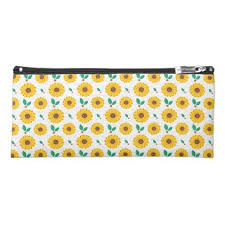 Bright Yellow Sunflower Berry Pattern Pencil Case Zazzle Com Yellow Sunflower Pencil Case Pretty Pens