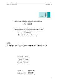Dein arbeitgeber muss über deine schwangerschaft informieren werden. Kundigung Einer Schwangeren Arbeitnehmerin Rheinahrcampus