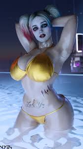 Rule 34 - 1girls Armpits Big Ass Big Breasts Bikini Bikini Top Blonde  Female Blonde Hair Dc Dc Comics Eyeshadow Female Female Only Gold Bikini  Harley Quinn Hi Res Injustice 2 Lipstick