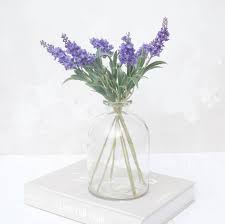 Lavender In Bell Vase A Beautiful Everlasting Bouquet Of Faux Lavender Styled In Fashionable B Lavender Decor Artifical Flowers Lavender Wedding Centerpieces