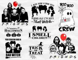Svg Halloween Bundle Set 8 Svg Files Funny Designs Sale Hocus Pocus Friends Horror Movie Creepy Silh Cricut Halloween Halloween Vinyl Halloween Silhouettes