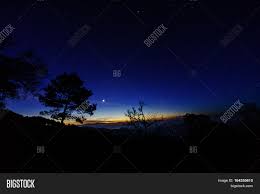 Background of space with stars. Stars On Dark Blue Sky Image Photo Free Trial Bigstock