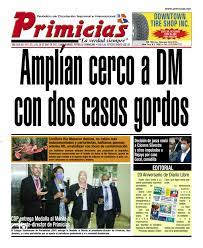 Portada Periódico Primicias, Jueves 27 de Mayo, 2021 - Dominicana.do