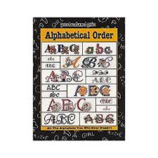 Alphabetical Order Cross Stitch Pattern