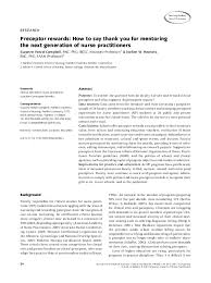 Write a nursing student cover letter that gets interviews. Pdf Preceptor Rewards How To Say Thank You For Mentoring The Next Generation Of Nurse Practitioners Suzanne Hetzel Campbell Academia Edu