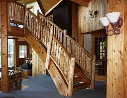 Simply install a chair rail in the bedroom and you're on your way. Rustic Wood Staircases For Log Lake And Timber Homes