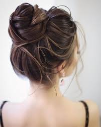 In this tutorial, stephanie brinkerhoff shows you how to create a simple messy bun. 20 High Bun Updo Wedding Hairstyles For Brides Long Thin Hair Brown Hair Messy Bun Bun Hairstyles For Long Hair