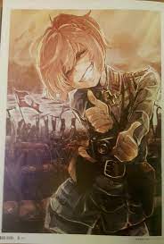 My favourite page from the Youjo Senki Art book. Tanya with a camera  looking decidedly not evil and unusually happy. : rYoujoSenki