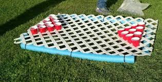 Homemade Floating Beer Pong Table Drinking Games Backyard Party Games Beer Pong
