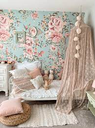 Make your kids room pop with personality with our peel & stick wallpaper! Cutesie Wallpaper Vintage Kids Room Girls Bedroom Wallpaper Girl Bedroom Decor