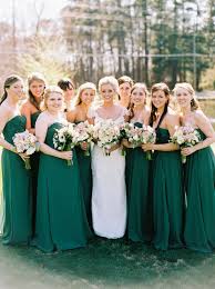 Elegant Emerald Gold Military Wedding Hunter Green Bridesmaid Dress Military Wedding Green Bridesmaid