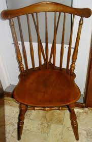 Vintage Kling Colonial Solid Wood Brace Back Spindle Windsor Style Chair Dining Chairs Windsor Style Chairs Wooden Kitchen Chairs