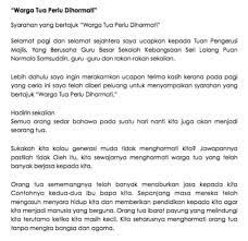 Sebagai ketua murid kamu diminta menyampaikan ucapan sempena sambutan hari guru di sekolah kamu. Contoh Karangan Upsr Bahasa Melayu Senarai Tahun 6