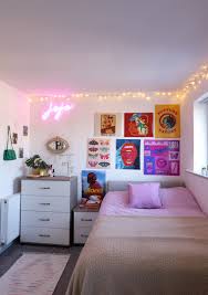 Decorating room with fairy lights diy |simply monet'. Styling A Student Accommodation Bedroom Rental At University