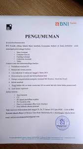 Jasa jakarta bank keb hana indonesia mnc bank bank yudha bhakti mitraniaga agroniaga bank sbi bank royal bank national nobu bank mega syariah bank ina bank panin dubai syariah prima master bank syariah bukopin bank sampoerna. Walk In Interview Besar Besaran Bank Bni Syariah Januari 2017 Serangid