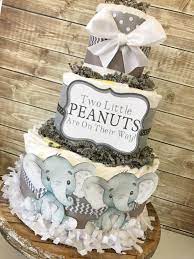 Ver más ideas sobre baby shower, ducha de chicas, boy baby shower ideas. Twin Little Peanuts Diaper Cake Twins Elephant Baby Shower Etsy Elephant Baby Shower Decorations Elephant Baby Shower Centerpieces Twin Baby Shower Cake