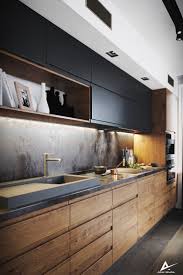 Idee Cuisine Avec Meuble Haut Et Decrocher Plafond Avec Spot Carrelage Cuisine Avec C Kitchen Room Design Industrial Style Kitchen Modern Kitchen Design