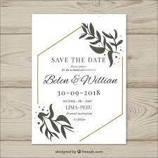 Wedding Card With Modern Leaves Free Vector Freepik Freevec Wedding Invitation Card Template Wedding Invitation Design Modern Halloween Wedding Invitations