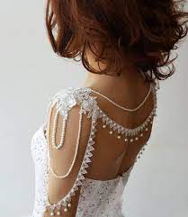 Wedding Ivory Lace Shoulder Necklace Bridal Lace And Pearl Shoulder Jewelry Wedding Dress S Wedding Accessories For Bride Shoulder Jewelry Shoulder Necklace