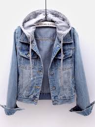 Berrylook Womens Berrylook Hooded Two Way Light Wash Jacket Envywe Com Denim Jacket Women Denim Jacket With Hoodie Hooded Denim Jacket