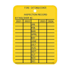 12 locations across usa, canada and mexico for fast delivery of fire extinguisher inspection tags. 4 Year Plastic Fire Extinguisher Monthly Inspection Tag Yellow 2 1 4 X 3 2021 2024