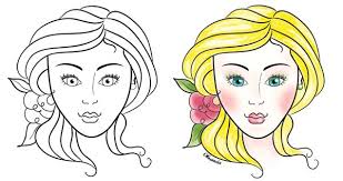 Hours of fun await you by coloring a free drawing others face. Makeup Face Charts And Photoshop Coloring Makeup Face Charts Face Chart Colouring Pages