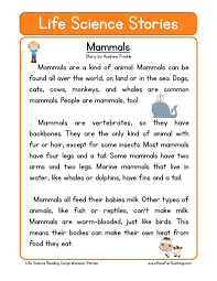 Mammal Worksheets First Grade Reading Prehension Worksheet Mammals In 2020 Science Reading Comprehension Science Reading Reading Comprehension Worksheets