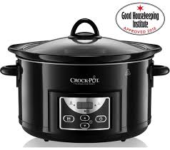 The warm or keep warm setting on a slow cooker should keep food that is already cooked above 140 degrees fahrenheit (~74 degrees celsius), at a minimum. Crock Pot 4 7l Gloss Black Digital Countdown Timer Family Slow Cooker Sccprc507b Ebay