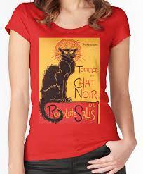 Le Chat Noir Vintage Poster Women S Fitted Scoop T Shirt Le Chat Noir Vintage Poster Design Iconic Poster