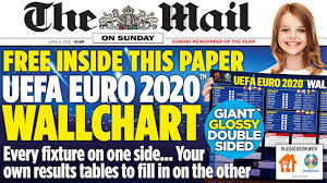 Jun 06, 2021 · england euro 2020 wall chart: Football Cartophilic Info Exchange The Mail On Sunday Uefa Euro 2020 Wallchart