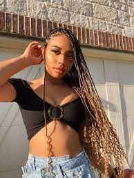 Blonde Knotless Goddess Box Braids Brown Box Braids Blonde Braids Braided Hairstyles Updo