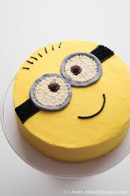 The color is off a bit because the light in there wasn't very good. I Heart Baking Minion Cake