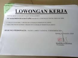 Untuk pendaftaran rekrutmen lowongan kerja pt softex indonesia dapat dilakukan dengan melamar pada posisi yang diminati. Info Loker Pekalongan Posts Facebook