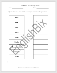 Browse more topics under alphabet test. Write Different Drink Names In Alphabetical Order Englishbix