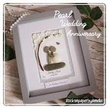Personalised 30th Wedding Anniversary Present Pearl Anniversary Gift 30 Years Together Pebble Art Picture Handmade To Order In Ireland Pearl Anniversary Gifts Wedding Anniversary Presents 30th Wedding Anniversary