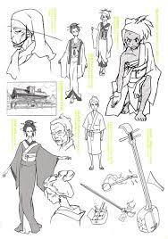 log in character model sheet samurai champloo character modeling