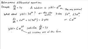Introduction To Autonomous Differential Equations Math Insight