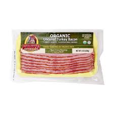 Turkey bacon is dark and light meat turkey seasoned like bacon and pressed into bacon form. Organic Uncured Turkey Bacon At Whole Foods Market