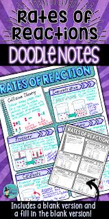 Rates Of Reactions Science Doodle Notes Includes Collision Theory Concentration Pressure Temperature Ca Doodle Notes Doodle Notes Science Science Doodles