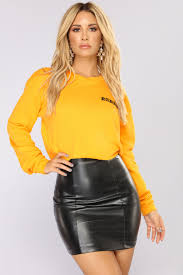 Attractive Black And Yellow Outfits For Ladies Daddy Said No Crop Top Dark Yellow Fashion Hoodie Fashion Hot Skirts