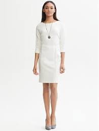 Banana Republic Ponte Knit Dress Ritual Clothing White Dress With Sleeves