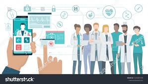 User Video Calling A Doctor Using And Healthcare App On His Smartphone And Professional Medical Team Connected Online Medi In 2020 Health Care Telemedicine Telehealth