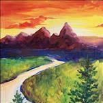 Sunset Behind the Grand Tetons + Add a Candle!