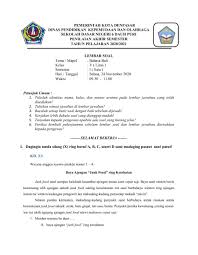 Maybe you would like to learn more about one of these? Pas Ganjil Bahasa Bali Kelas 5 Worksheet