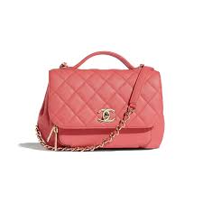 Flap Bag With Top Handle Pink Grained Calfskin Gold Tone Metal Default View See Standard Sized Version Women Handbags Bags Chanel