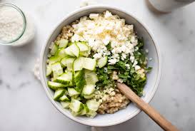 Pour the dressing in and mix to combine. This Mint And Lemon Pearl Couscous Salad Is What Every Dinner Table Needs