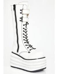 Shop 55 top sky high platform shoes and earn cash back all in one place. Sky High Platform Boots Dollskill Demonia Platforms White High Punk Boots Festival Shoes Boots Funky Shoes